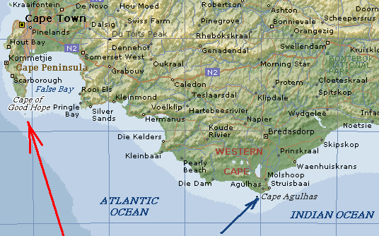 Мыс Доброй Надежды - почти самая юго-западная точка Африки 