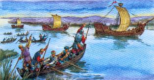 Нападение татарских ушкуйников на купеческий караван возле Астрахани